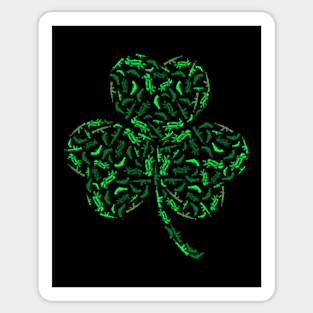 Guns Shamrock Patrick Day Sticker